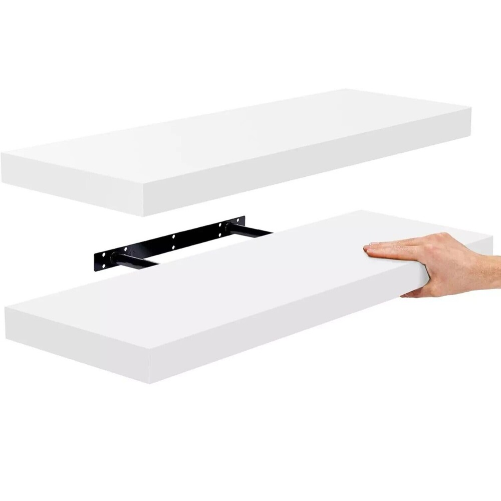 Sorbus Floating Shelves - Hanging Wall Shelves Decoration - 24" Long - (White)